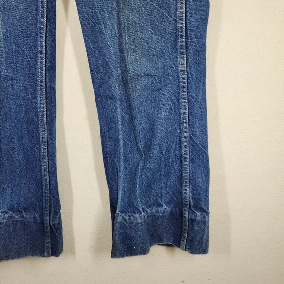 Vintage Big Yank Denim Jeans Mens 36x31 Blue Flare Bell Bottom Boot Cut Retro - Picture 11 of 16